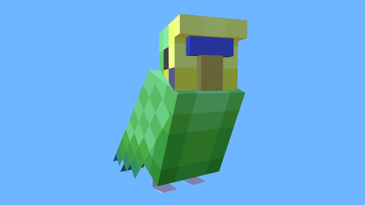 Green Budgie 3D Model