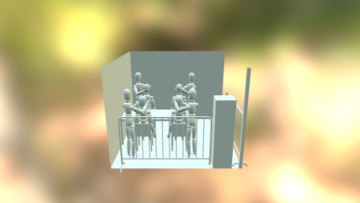 Stand Cartoomics - Tavolo Due Per Lato 3D Model