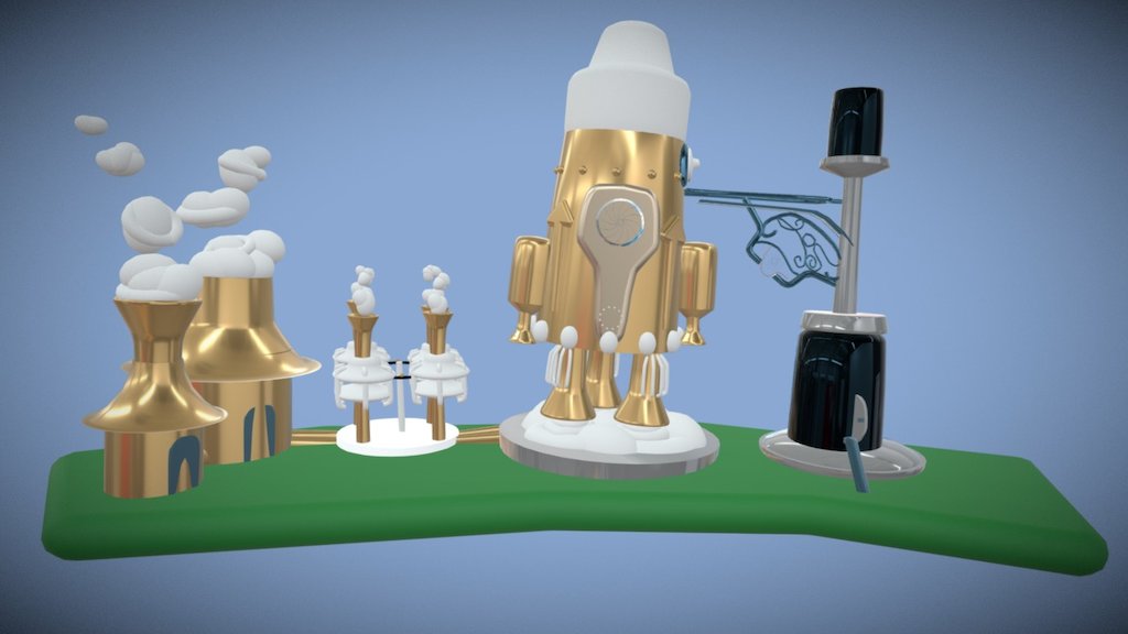 Steampunk Rocket Base (Gravity Sketch)