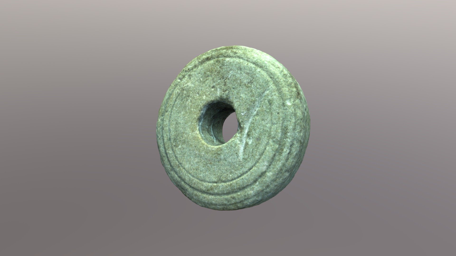 Stone age spinning wheel whorl