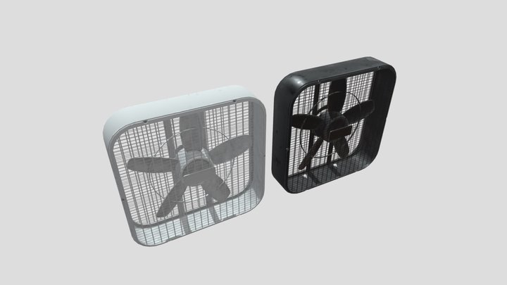 Box Fan with 4K and 2K Textures 3D Model