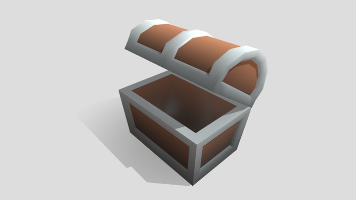 Toon Low Poly Game-Ready Chest 3D Model