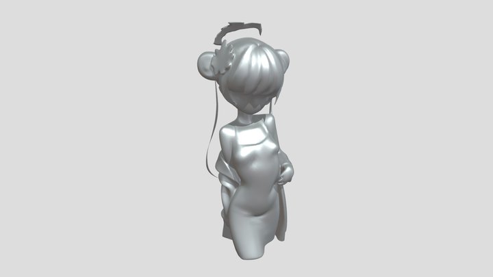 anime girl with butterfly hairpin 3D Model