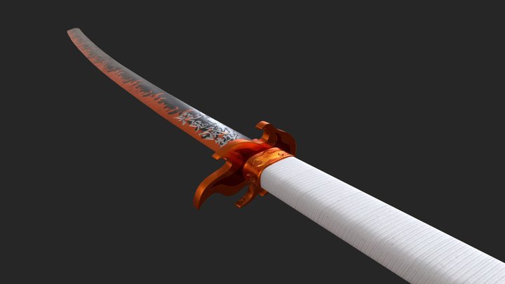 Rengoku Kyoujurou's katana 煉獄杏寿郎の日輪刀 3D Model