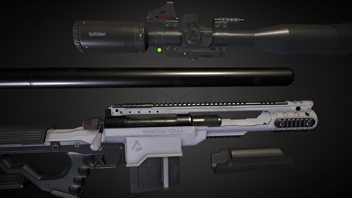 “Snow Owl” Sniper Rifle 3D Model