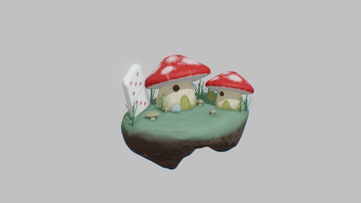 Mushroom Faerie Homes 3D Model