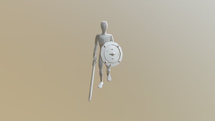 Sword and Shield - Walk Cycle. 3D Model