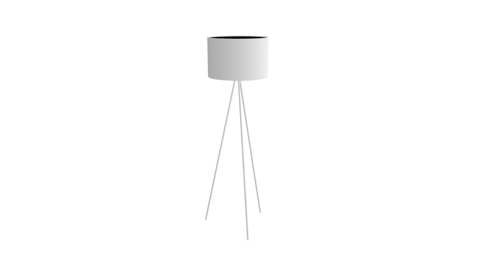Tris Floor Lamp, White and Silver
