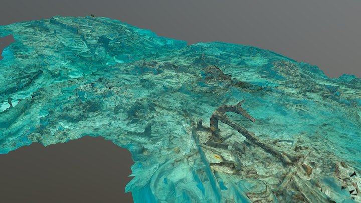 Dunnottar Castle shipwreck site at Kure Atoll 3D Model