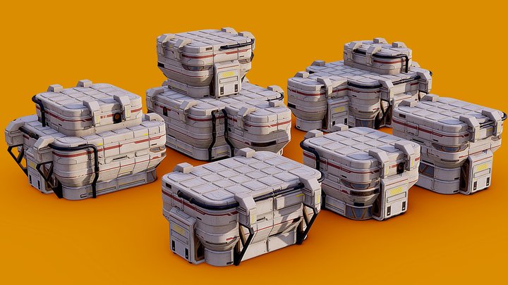Sci-Fi Buildings Pack – Modello 3D gratuito STL
