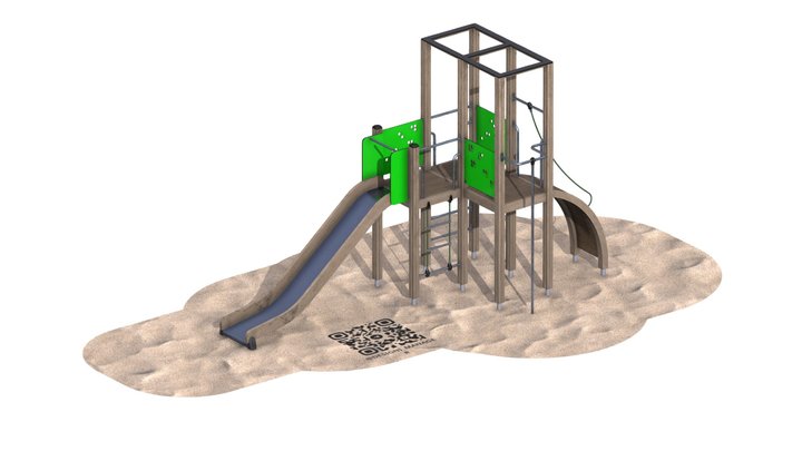 Low Poly Cartoon Playground Set | Lappset 3D Model