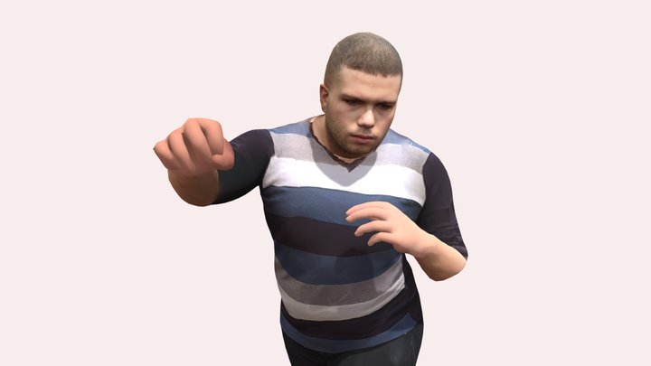 Rida sidi ben ali fight Male Action Pose – Free 3D Model STL