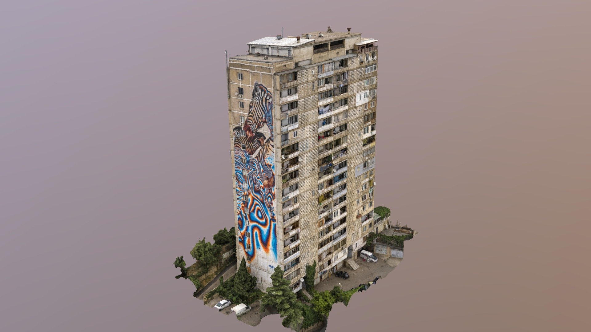 House with Zebras Mural (half)