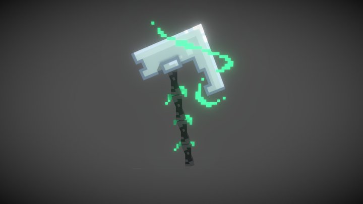 Minecraft Bamboo axe 사군자 시리즈 #3 대나무 도끼 3D Model