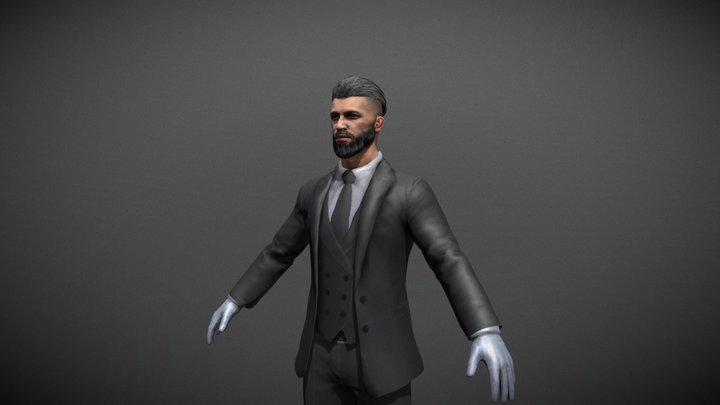 Smooth Hitman Black PUBG MOBILE 3D Model