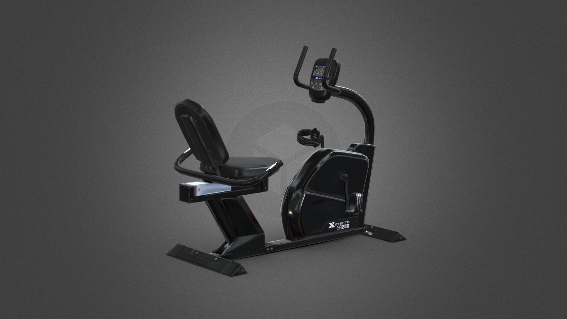 3D model Fitness Bike XTERRA  SB250 Recumbent - This is a 3D model of the Fitness Bike XTERRA  SB250 Recumbent. The 3D model is about a black and silver car.