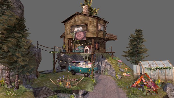 DAE Diorama - Eco House 3D Model