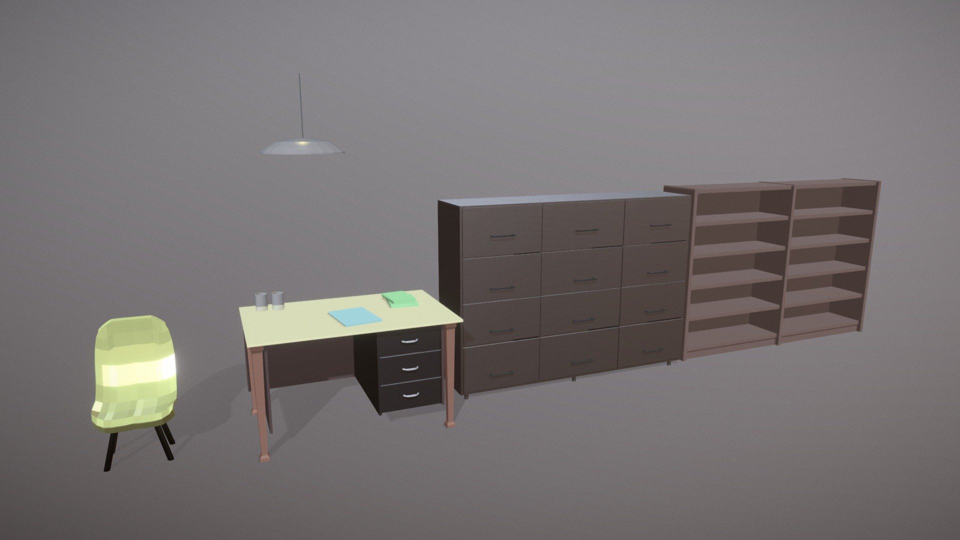 Low Poly Office - Download Free 3D model by Paolo Mercogliano (@paolo ...