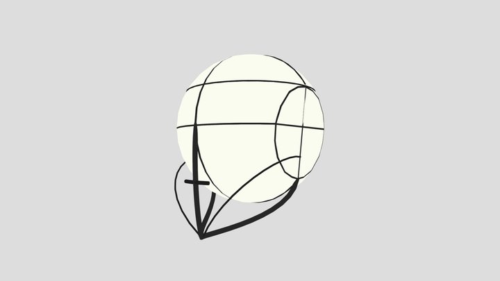 Anime Style Loomis Head 3D Model