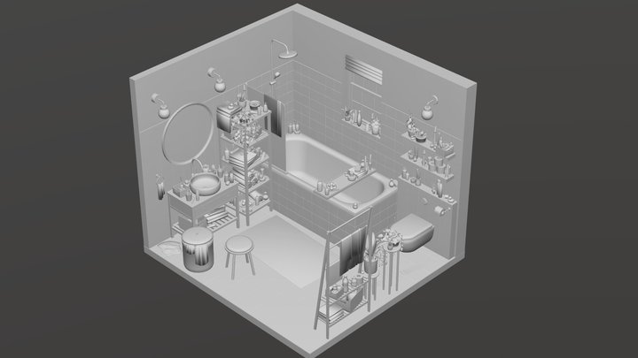 Bathroom scene 3D Model