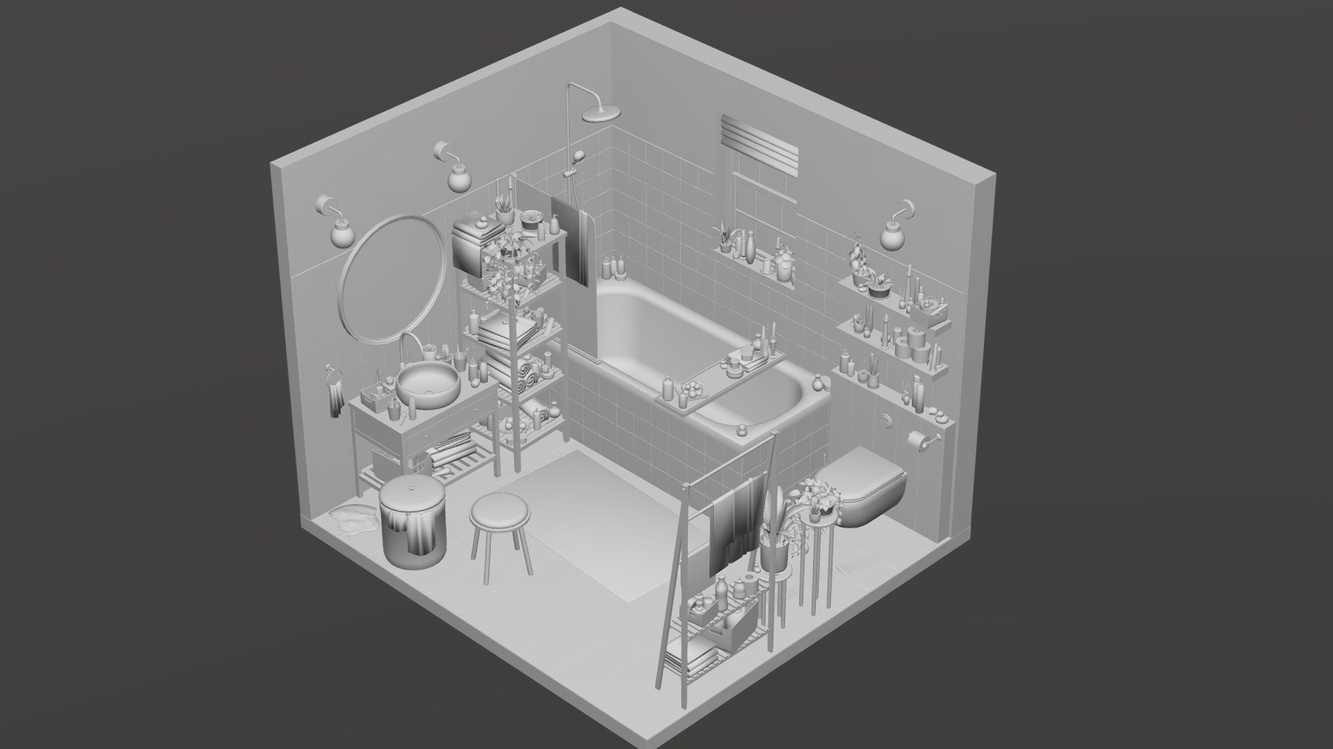 Bathroom scene - Download Free 3D model by octopushh (@octopushh8 ...