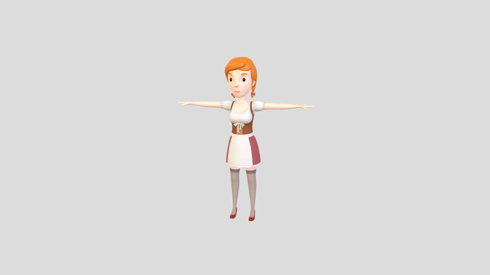 Cartoongirl031 Oktoberfest Girl Buy Royalty Free 3d Model By Bariacg [cc82b0a] Sketchfab Store