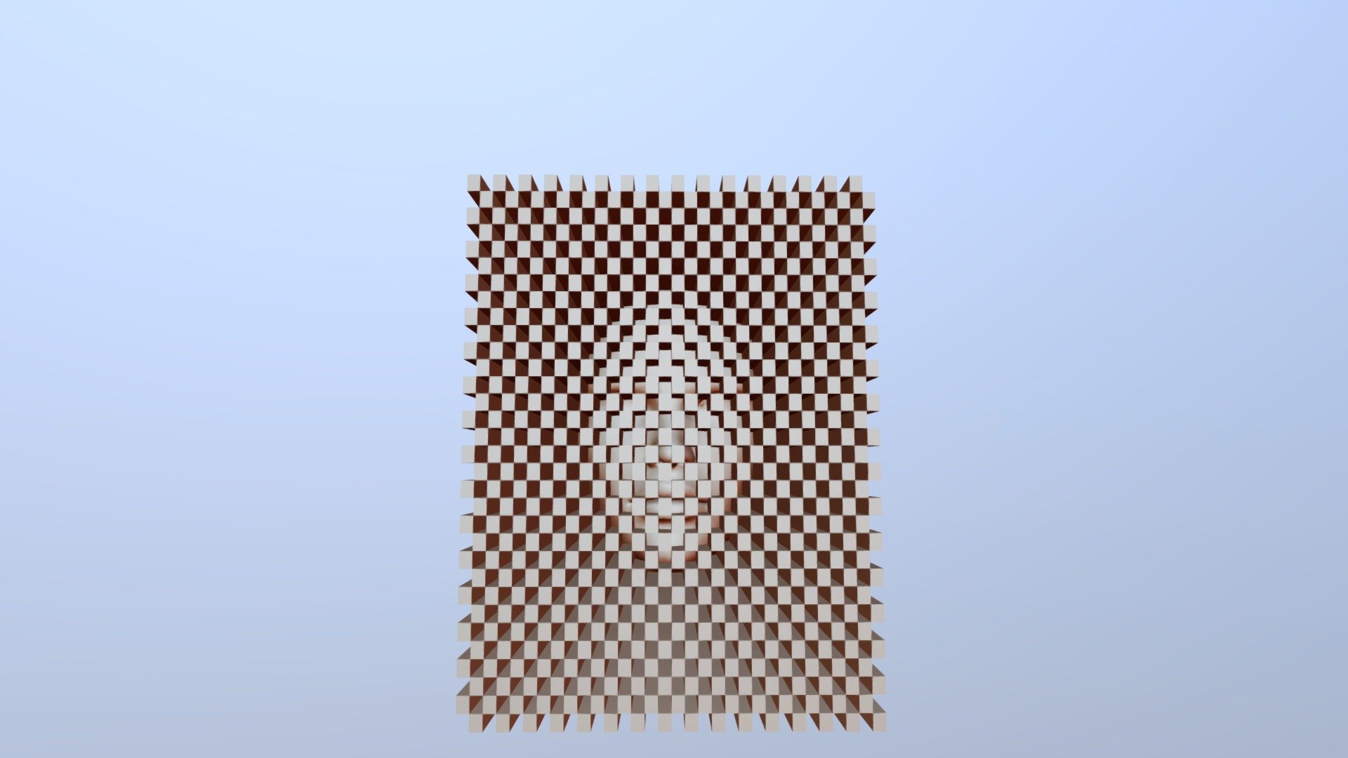 Checkerboard Mask + Woman's Face (001a)
