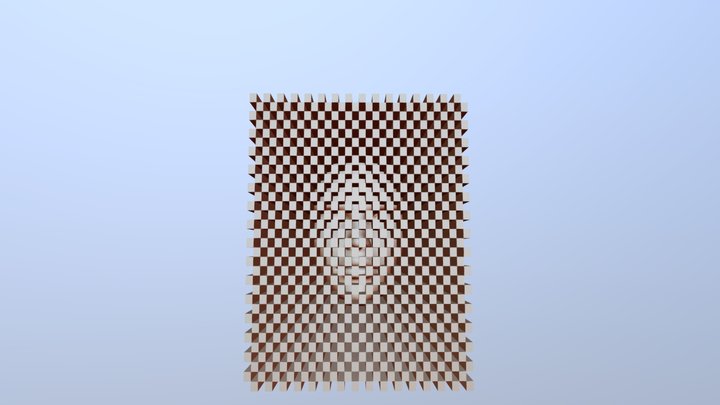 Checkerboard Mask + Woman's Face (001a) 3D Model