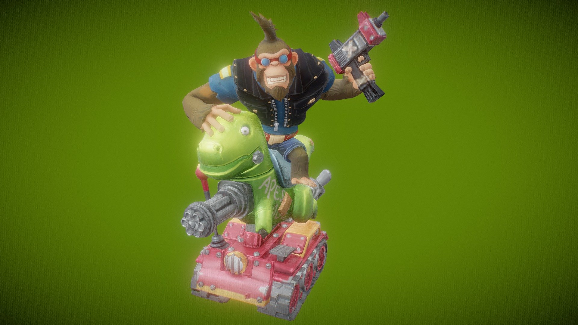 Automatic Firemashine Monkey - Buy Royalty Free 3D model by Luna Studio ...