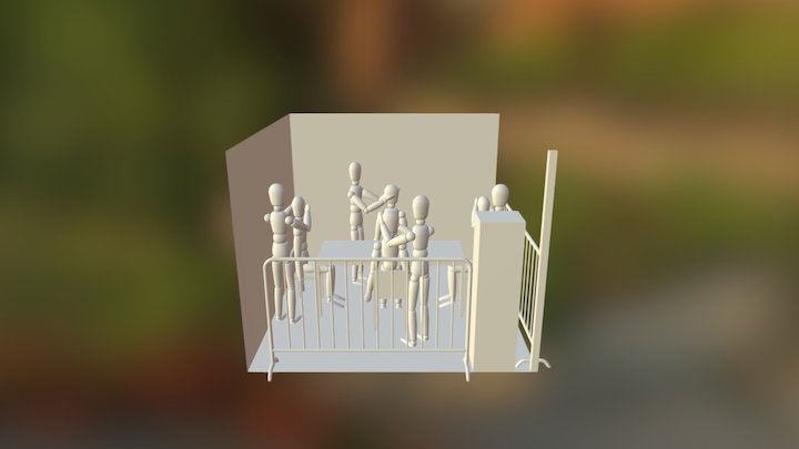 Stand Cartoomics - Tavolo Uno Per Lato 3D Model
