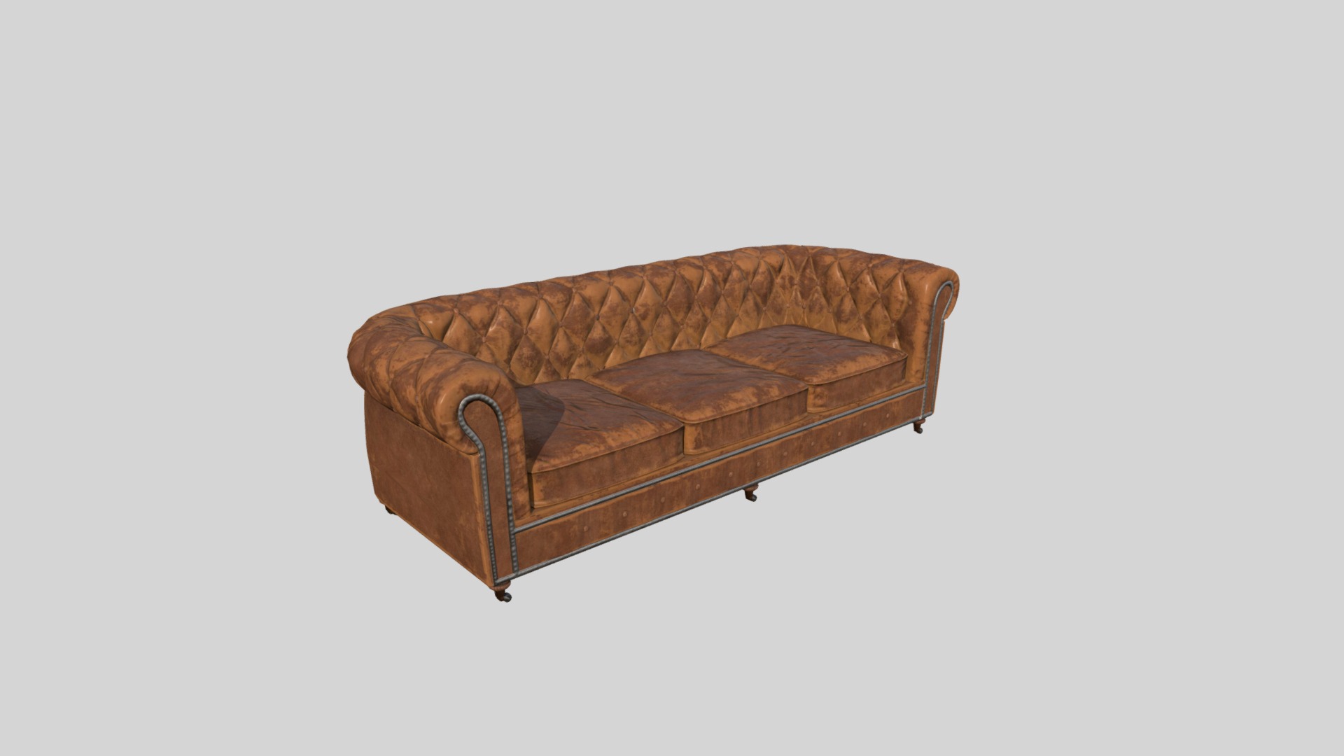 3D model Sofa Chesterfield - This is a 3D model of the Sofa Chesterfield. The 3D model is about a brown leather chair.