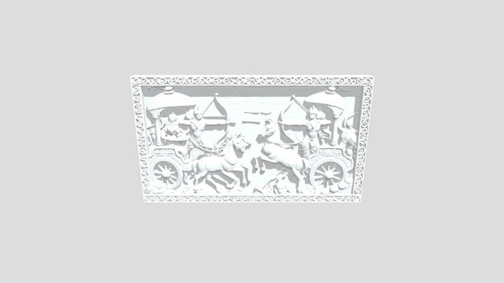 Epic Chariot Battle Carving 3D Model