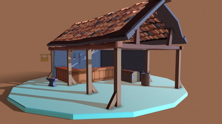 Medieval swordsmith shop 3D Model