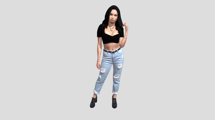 Ripped Denim Chic – Gratis 3D-model STL