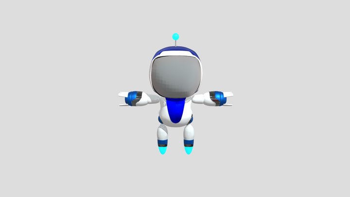 Astro Bot Rigged 3d Model With Butt 3D Model
