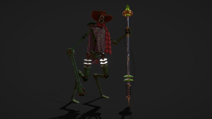 Robot Cowboy - Game ready character 3D Model