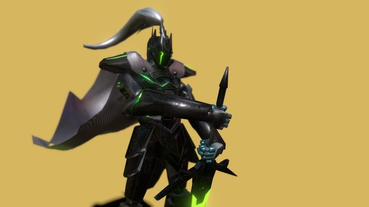 Low Poly Robotic Knight "Arngrimm" 3D Model