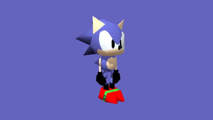 Christmas Sonic (S1/CD Blue) 3D Model