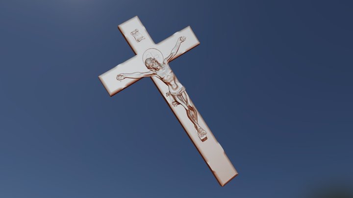 Real Crucifix Jesus Hanging on Cross 3D Scan 3D Model