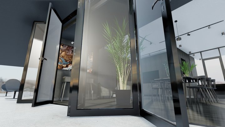 Interior house | Living room - Kitchen - Terrace 3D Model