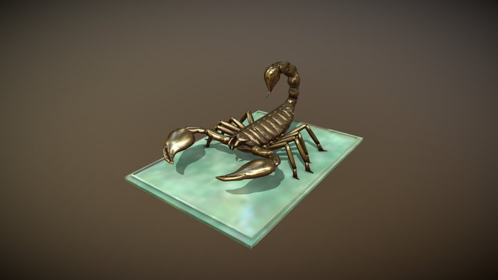 golden scorpion statue 3D Model