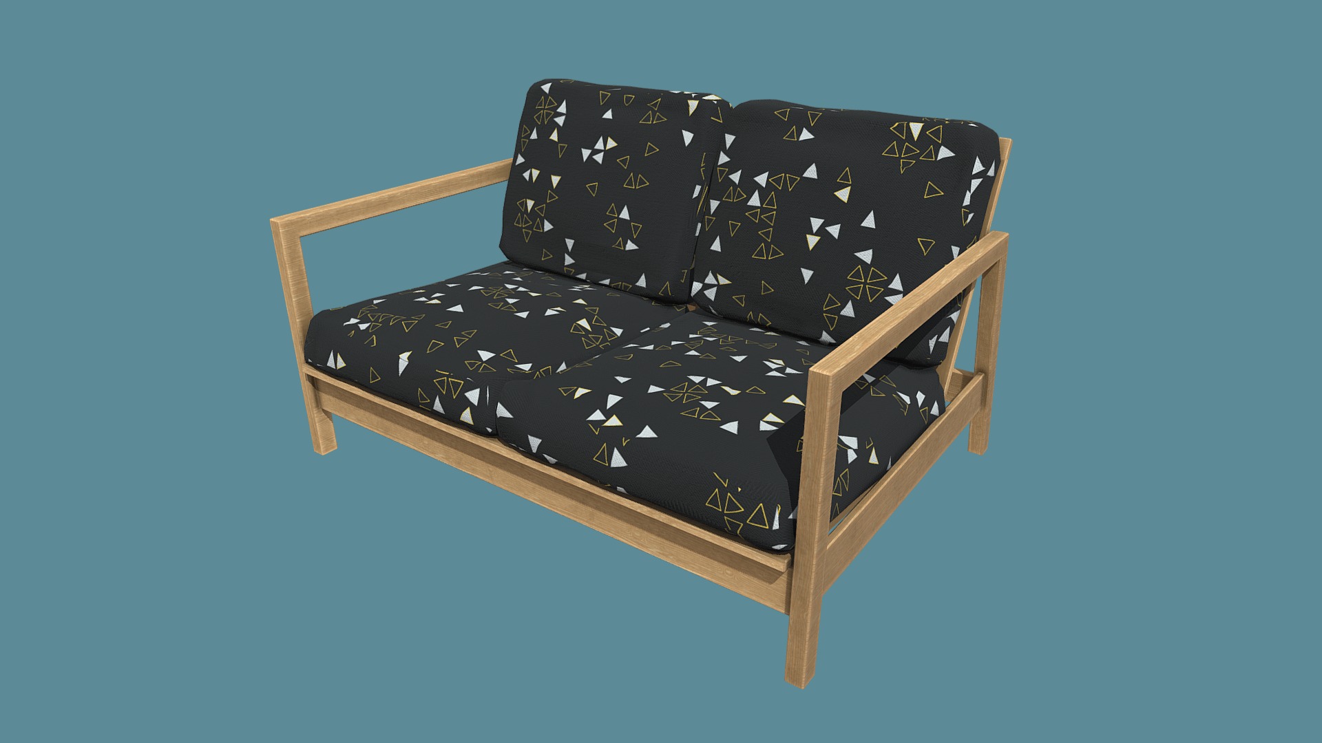 3D model Ikea Lillberg 2-Seater Sofa - This is a 3D model of the Ikea Lillberg 2-Seater Sofa. The 3D model is about a bed with a blue background.