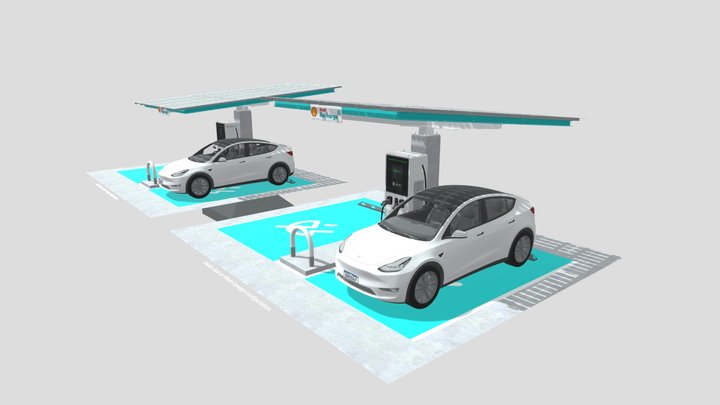SHELL Recharge Fast Chaging Station 3D Model
