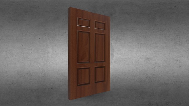 Red Walnut Door 3D Model