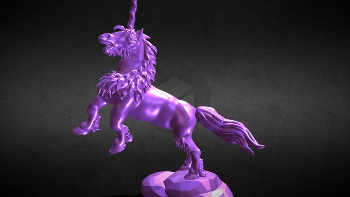 Real Unicorn Sculpture 3D Model