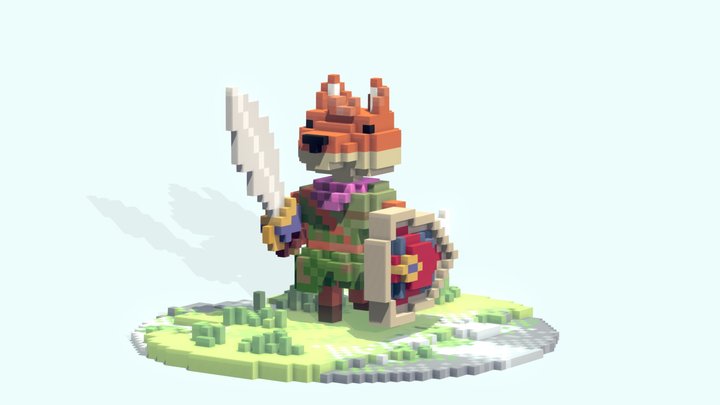 Tunic Fanart - Voxel Animation 3D Model