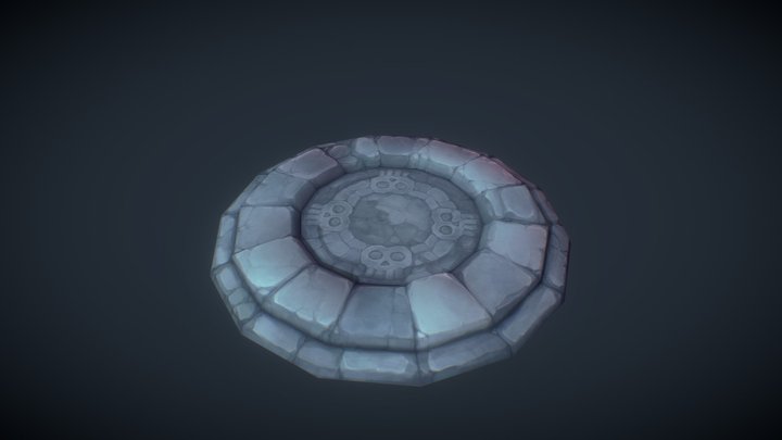 Low Poly Hand Painted Dungeon Plinth – Free 3D Model STL