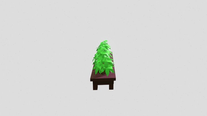 table and plants 3D Model
