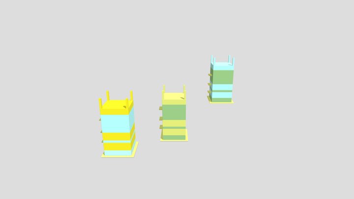 уцлии покрашенные 3D Model
