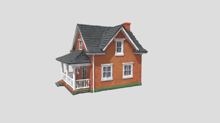 brick model train house 3D Model